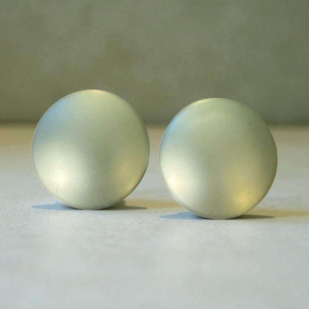 Vintage 1950s Mid-Century Seafoam Green Orb Clip-On Earrings